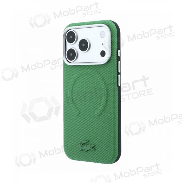 Apple iPhone 18 Pro hülle - Lacoste PVC Petit Pique Semi Wrap Embossed MagSafe (grün)