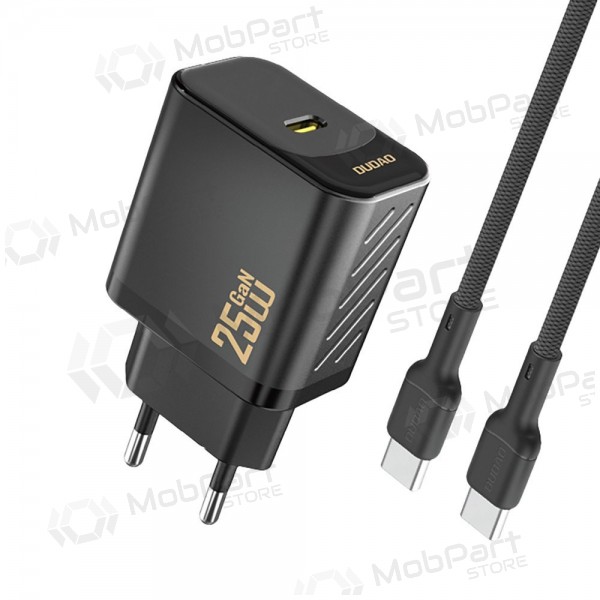 Ladegerät Dudao A27C GaN 25W USB-C + USB-C zu USB-C Kabel 1.0m schwarz