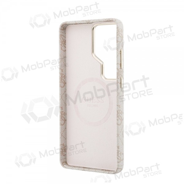 Samsung Galaxy S26 Ultra hülle - Guess PU 4G Script Metal Logo Magnetic (rosa)