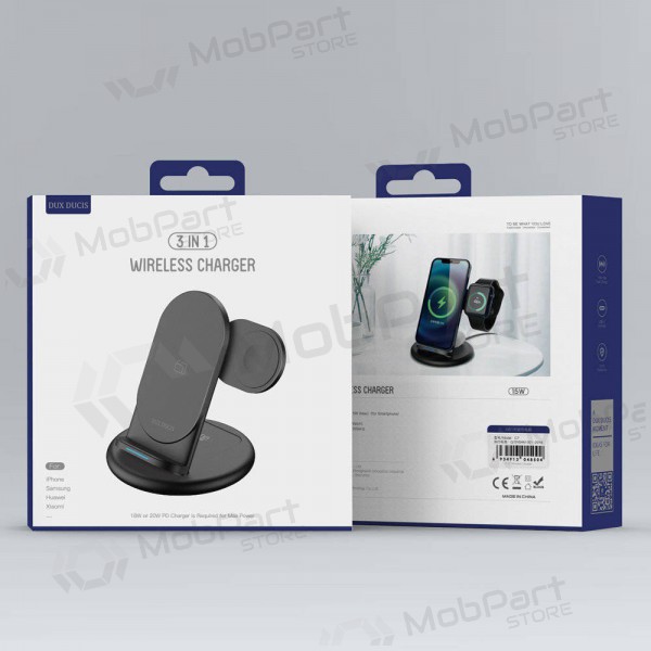 Ladegerät kabellos Dux Ducis C7 3in1 Phone, Apple Watch, Airpods 15W (Schwarz)