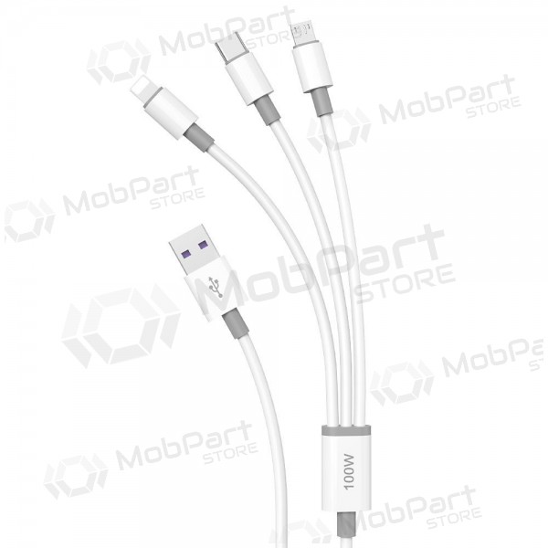 USB-Kabel Dudao L8s-3in1 USB-A zu USB-C / Micro USB / Lightning 1.2 m 100 W