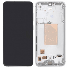 Samsung Galaxy S24 FE bildschirm (silber) (mit rahmen) (premium)