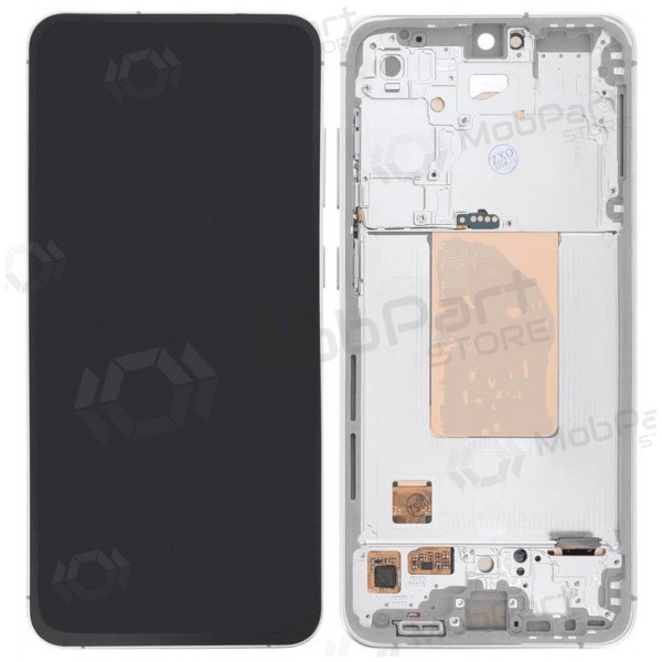 Samsung Galaxy S24 FE bildschirm (silber) (mit rahmen) (premium)