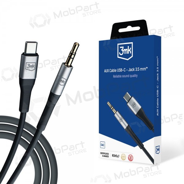 Audio-Kabel 3mk USB-C auf 3.5 mm 1 m schwarz
