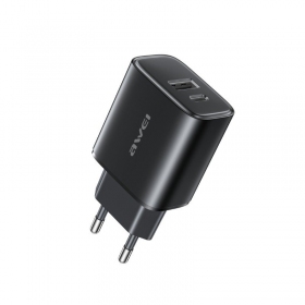 Telefonladegerät Awei PD85-EU 22.5 W USB-C + USB-A schwarz