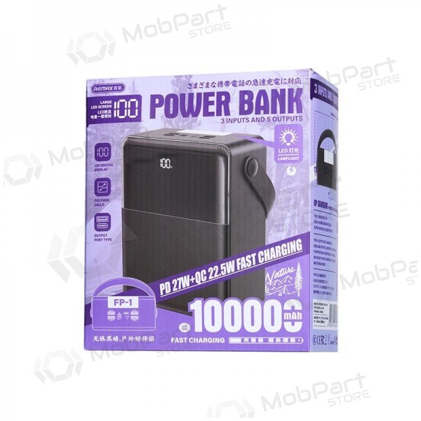 externe Batterie Power Bank Remax FP-1 22.5W 100000mAh Schwarz