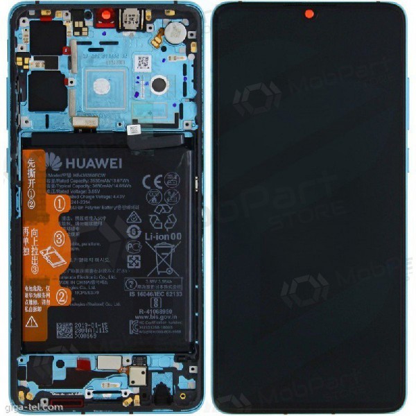 Huawei P30 (2019) Display (Aurora) (mit Rahmen und Akku) (Service Pack) (Original)
