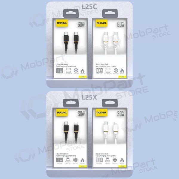 Lightning-Kabel Dudao L25X USB-C auf Lightning 1 m 30 W weiß