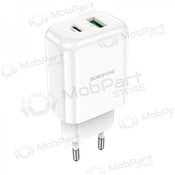 Ladegerät Borofone BN4 1xUSB, 1xType-C QC 3.0, PD 2.0 20W (Weiß)