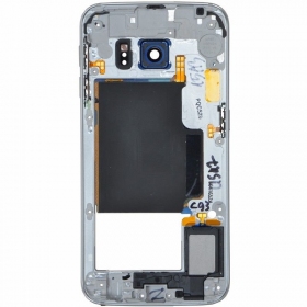Samsung G925F Galaxy S6 Edge Handy-Rahmen (Grau / Blau) (gebraucht grade B, original)