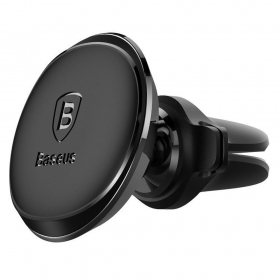 Telefono laikiklis Baseus Magnetic Air Vent With Cable Clip Schwarz SUGX020001