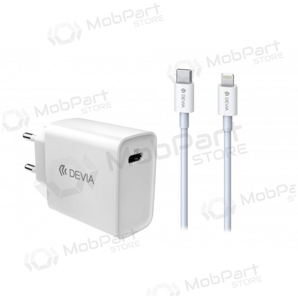 Ladegerät Devia Smart PD Quick Charge + MFI Type-C-Lightning (Weiß)
