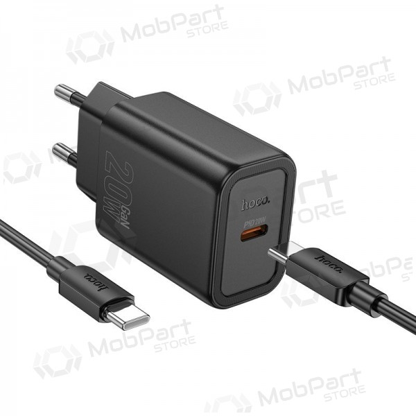 Hoco N60 GaN USB-C Telefonladegerät mit USB-C Kabel 1 m schwarz