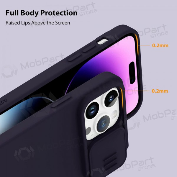 Apple iPhone 14 Pro Handyhülle „Nillkin Silicone“ (tamsiai Violett) Apple iPhone 14 Pro Handyhülle „Nillkin Silicone“ (tamsiai Violett)