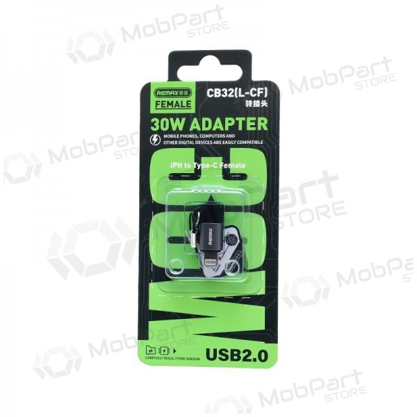 Adapter Remax CB32 Lightning auf USB-C USB 2.0 weiß