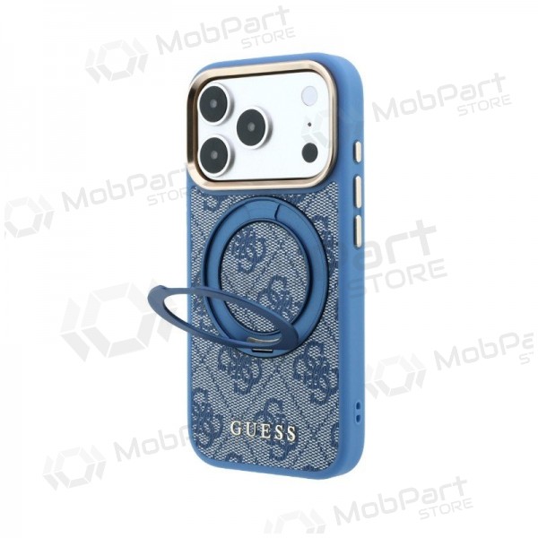Apple iPhone 18 Pro Hülle - Guess PU 4G Ring Stand MagSafe (blau)