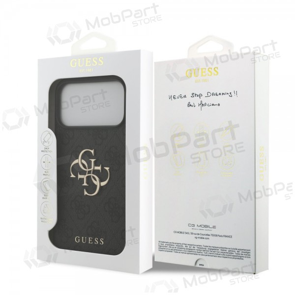 Apple iPhone 17 Pro Max hülle - Guess PU 4G Metal Logo (grau)