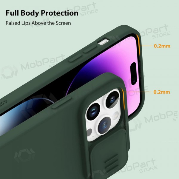 Apple iPhone 14 Pro Handyhülle „Nillkin Silicone“ (Dunkelgrün)