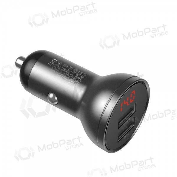 Kfz-Telefonladegerät Baseus Digital Display CCBX-0G 24 W 2x USB-A schwarz