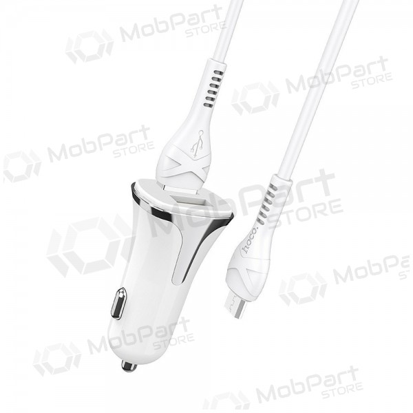 Ladegerät automobilinis Hoco Z31 Quick Charge 3.0 (3.4A) x 2 USB + microUSB (Weiß)