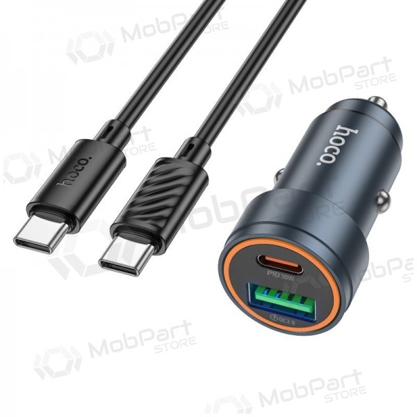 Hoco Z57A 30 W USB-C + USB-A Autoladegerät mit USB-C Kabel 1 m