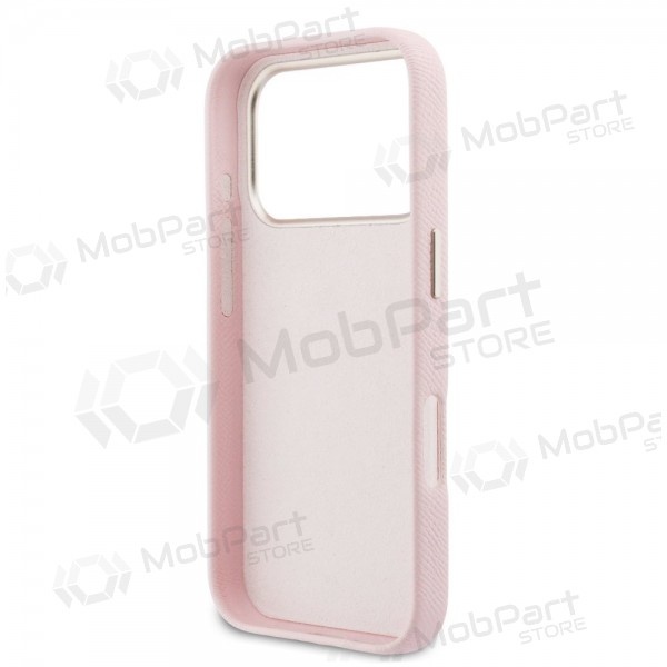 Apple iPhone 17 Pro Max hülle - Guess PU Grained 4G Resin Metal Logo (rosa)