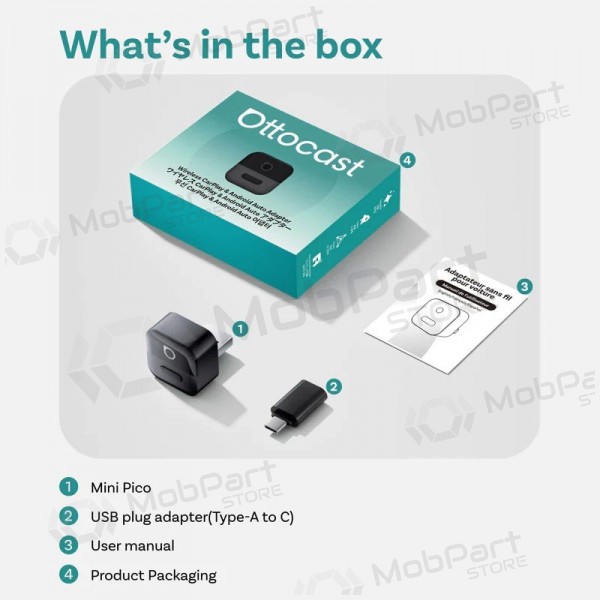 Kabelloser CarPlay- / Android Auto-Adapter Ottocast Mini Pico CA525-T schwarz