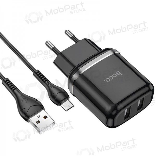 Ladegerät Hoco N4 + microUSB (2.4A) (Schwarz)