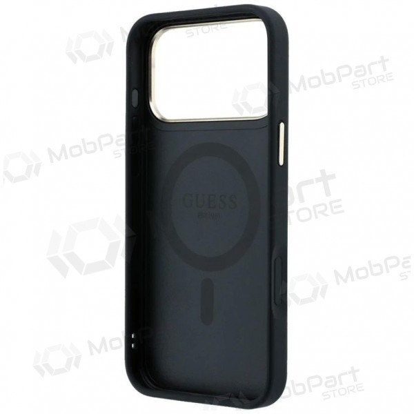 Apple iPhone 18 Pro Hülle - Guess PU 4G Ring Stand MagSafe (Schwarz)
