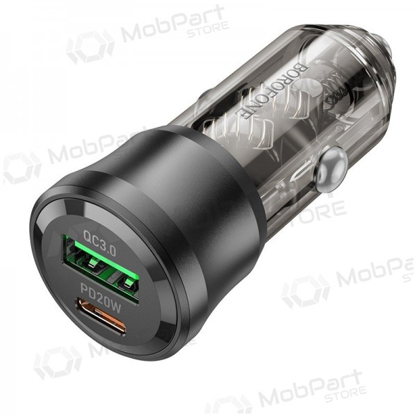 Autoladegerät Borofone BZ25 38 W USB-C + USB-A PD QC schwarz