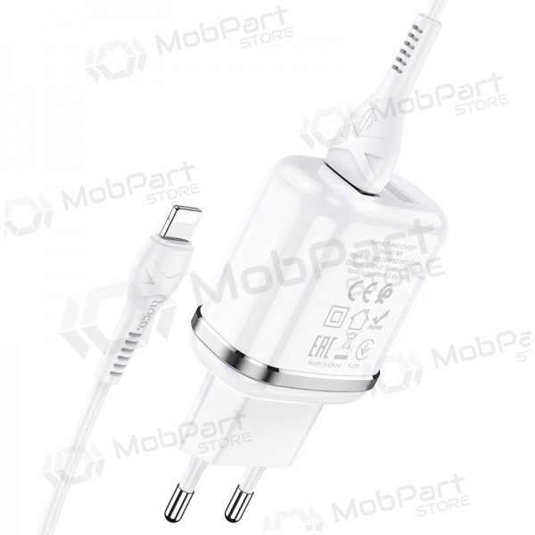 Ladegerät Hoco N4 X 2 USB  jungtimis + Lightning (2.4A) (Weiß)