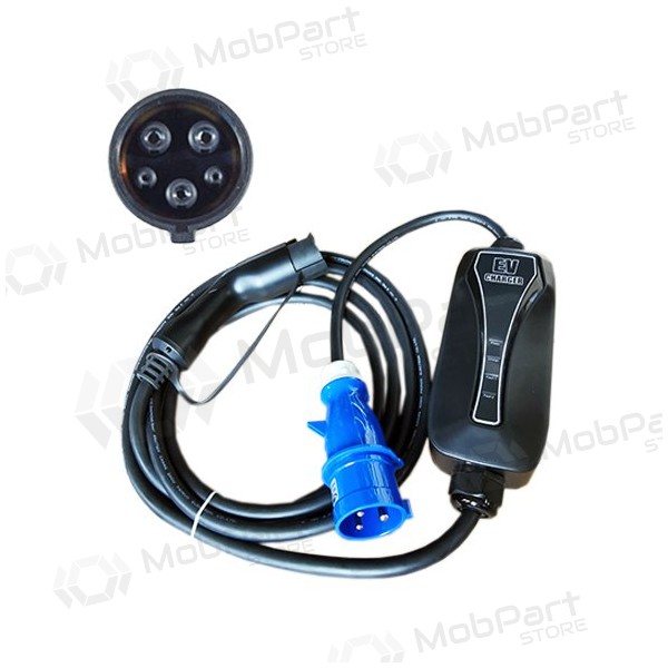 Elektromobilio nešiojamas Ladegerät Type 1 - CEE, 6-32A, 7.2kW, 1-fazė, 5m