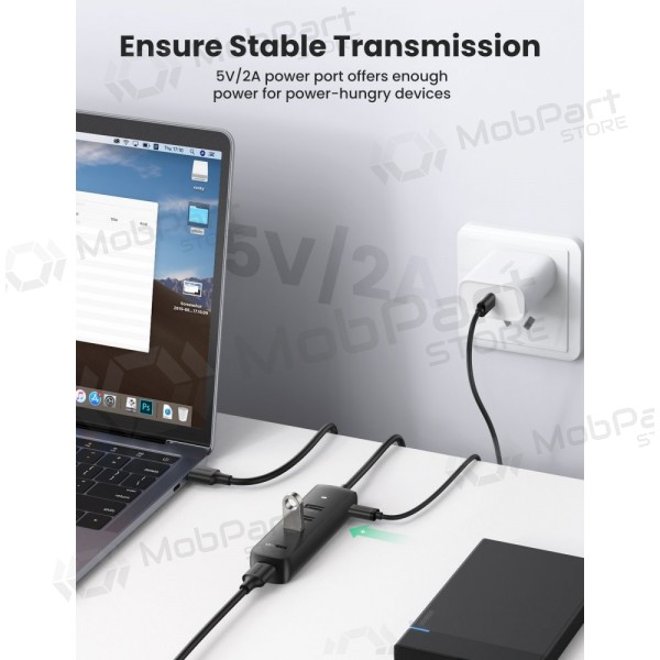 USB šakotuvas Ugreen CM416 USB-A 3.0 to 4xUSB-A 3.0 (10915) Schwarz