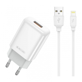 Ladegerät buitinis Jellico EU01 2.4A USB + Lightning Weiß