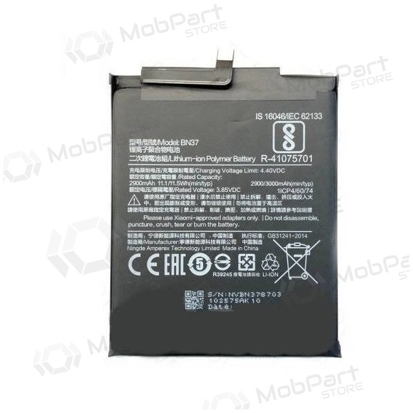 Xiaomi Redmi 6, Redmi 6A Batterie, akumuliatorius (BN37)