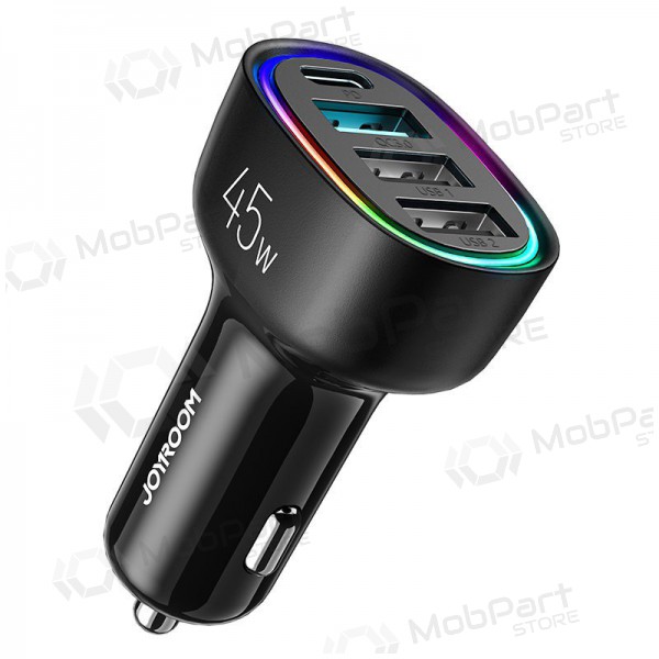 Ladegerät automobilinis Joyroom JR-CL09 LED 4xUSB (PD, QC) 45W (Schwarz)
