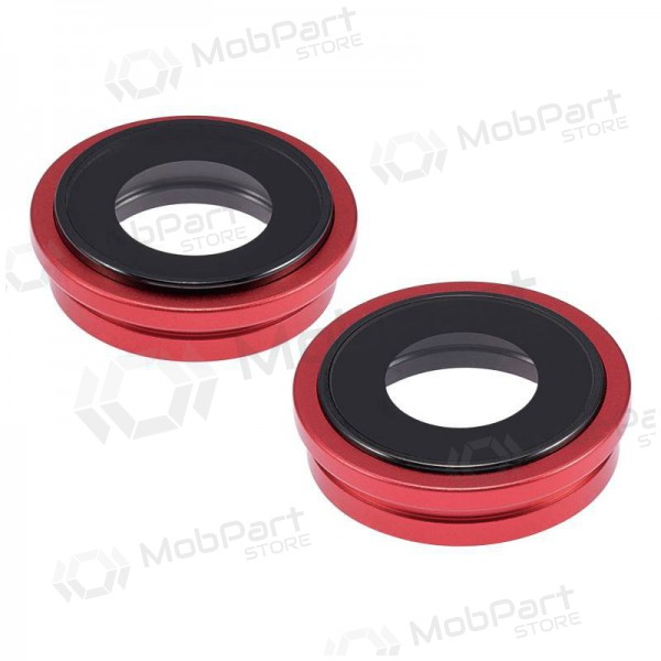 iPhone 14 / 14 Plus Kameraglas (2Stck) (Rot) (mit Rahmen)