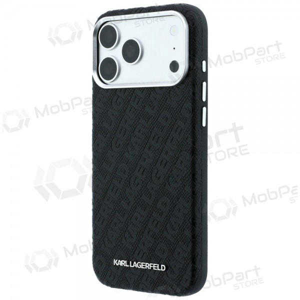 Apple iPhone 18 Pro Max hülle - Karl Lagerfeld PU Grained Allover Semi Wrap MagSafe (schwarz)
