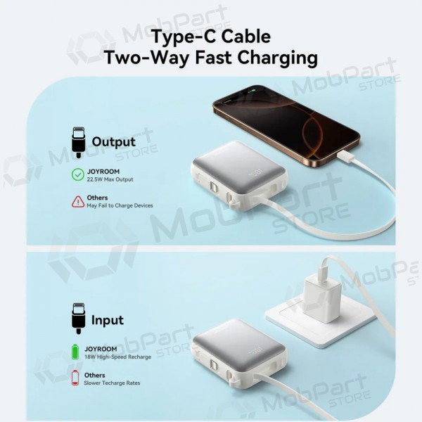 externe Batterie Power Bank Joyroom JR-PBF27 22.5W Mini 10000mAh Weiß externe Batterie Power Bank Joyroom JR-PBF27 22.5W Mini 10000mAh Weiß