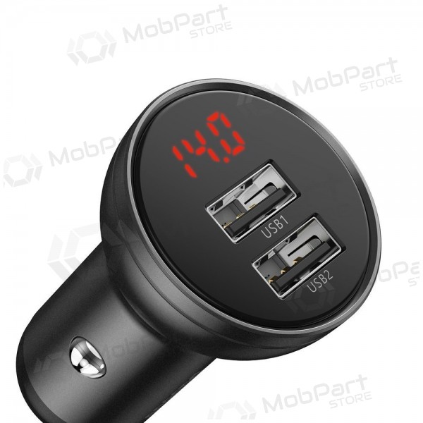 Kfz-Telefonladegerät Baseus Digital Display CCBX-0G 24 W 2x USB-A schwarz