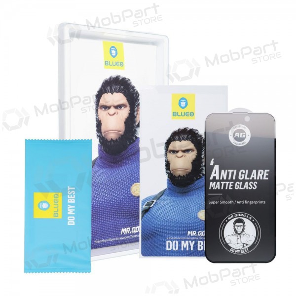 LCD apsauginis stikliukas 5D Mr. Monkey Glass (Strong Matte) Apple iPhone 12/12 Pro Schwarz