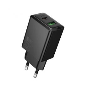 Telefonladegerät Hoco N71 30 W GaN USB-C + USB-A schwarz