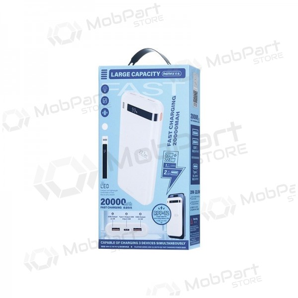 externe Batterie Power Bank Remax RPP-72 22.5W 20000mAh Schwarz