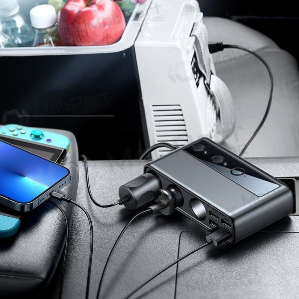 Ladegerät automobilinis Joyroom 9in1 154W 3x12V, PD USB Type-C, QC3.0 USB-A, 4xUSB-A JR-CL06