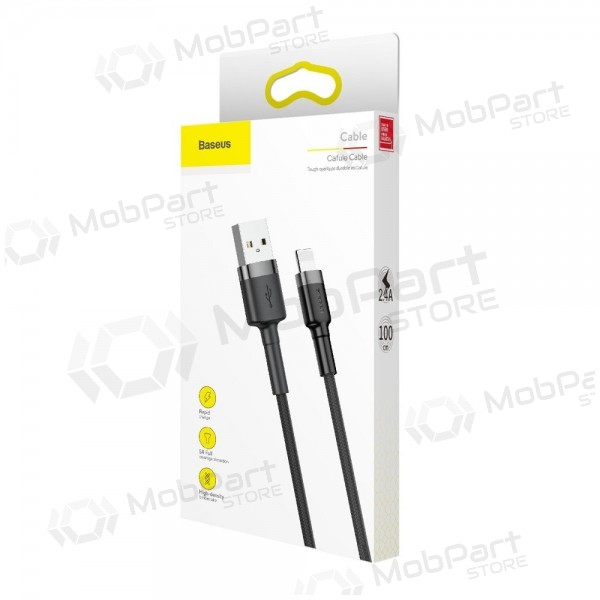 USB Kabel Baseus Cafule USB-A to Lightning 2.4A 1.0m Grau-Schwarz CALKLF-BG1