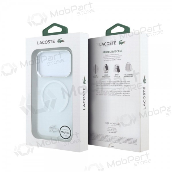 Apple iPhone 18 Pro Max Hülle - Lacoste IML Frosted Petit Pique Metal Logo MagSafe (transparent)