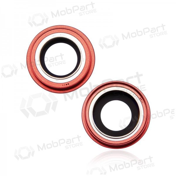 iPhone 14 / 14 Plus Kameraglas (2Stck) (Rot) (mit Rahmen)