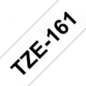 Brother TZe-161 (TZe161) laminiertes Beschriftungsband Schwarz auf Transparent, 36mm, 8m