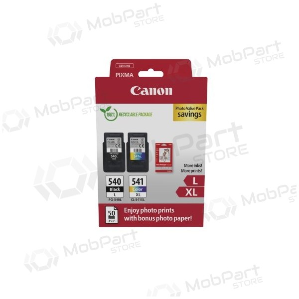Canon PG-540L/CL-541XL (5224B012) Foto-Wertpaket Tintenpatronen-Set, BK/CMY