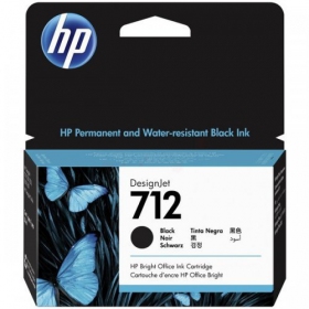 HP No.712 (3ED70A), schwarze Patrone für Tintenstrahldrucker, 29 ml.